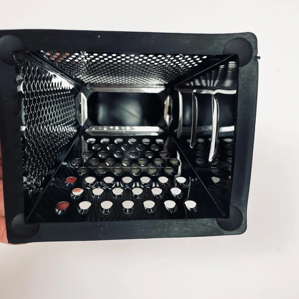 4 Side Stainless Steel, Black Cheese Grater, Shredder, and Slicer 9 Inch